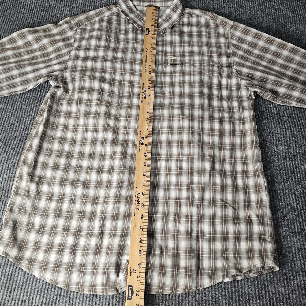 Columbia Shirt Mens XL Brown Gray Plaid Long Sleeve Button Front Lot 2 Casual - Picture 9 of 14